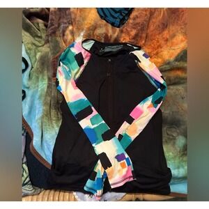Anne Cole Locker - Color Block Rash Guard with Pockets - Size: Large